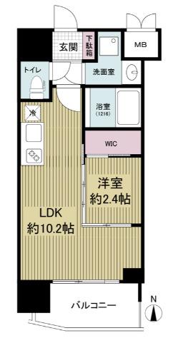 セレニテ本町東リアン(1LDK/7階)の間取り写真
