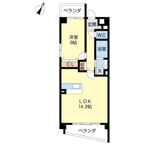 SANKOO MINAMI(1LDK/5階)の間取り写真