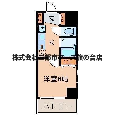 エムズエム(1K/2階)の間取り写真
