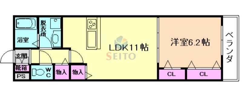 シャーメゾンルシエル(1LDK/2階)の間取り写真