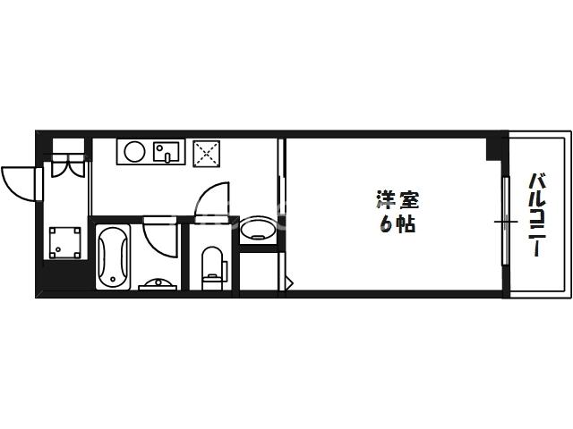 エルシャ南森町(1K/6階)の間取り写真