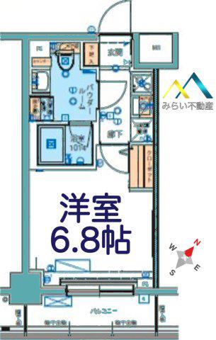 リヴシティ横濱ヒルサイドテラス(1K/4階)の間取り写真