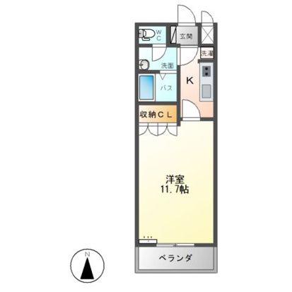 ヌーベルマリー(ワンルーム/1階)の間取り写真