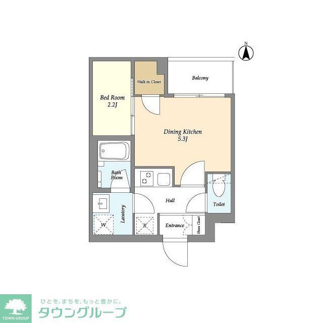 スタイリオ東品川(1DK/1階)の間取り写真