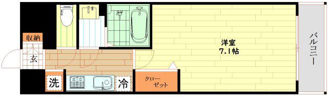 ファステート難波グランプリ(1K/3階)の間取り写真