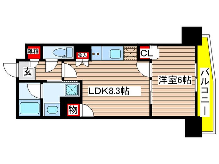 LA VITA AOI(1LDK/8階)の間取り写真