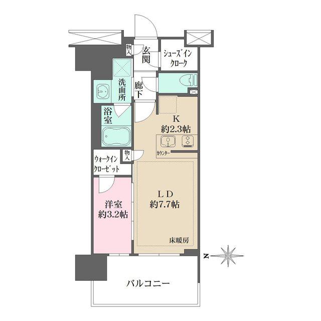 リニアゲートタワー名古屋(1LDK/12階)の間取り写真
