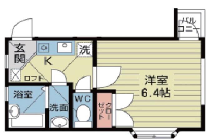 グリシーヌ成城(1K/1階)の間取り写真