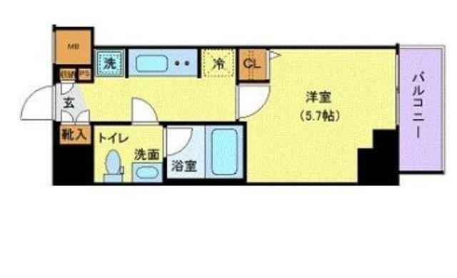 AZEST北千住(1K/7階)の間取り写真