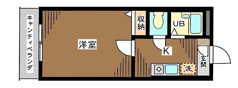 KSハイム(1K/2階)の間取り写真
