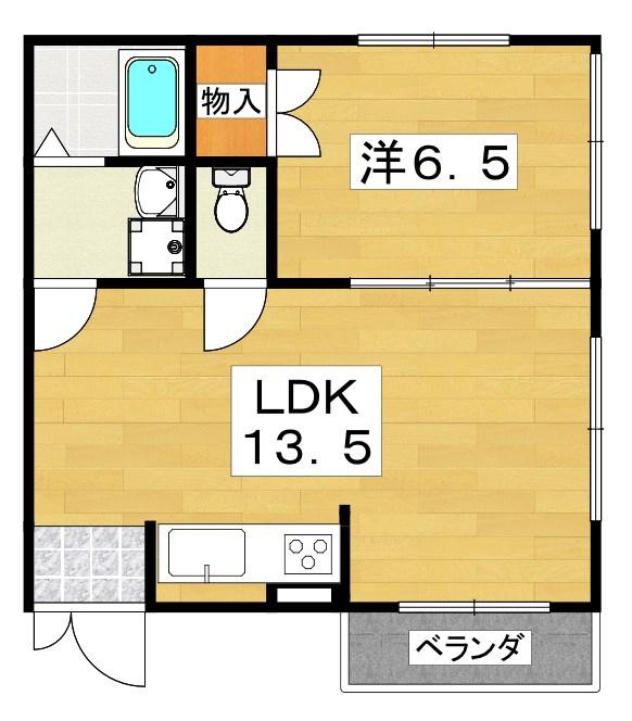 コーポ福寿(1LDK/3階)の間取り写真