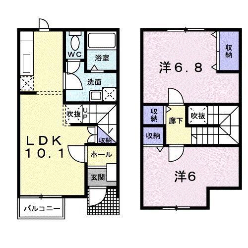 ソレアードヴィラ T・M III棟(2LDK/1階)の間取り写真