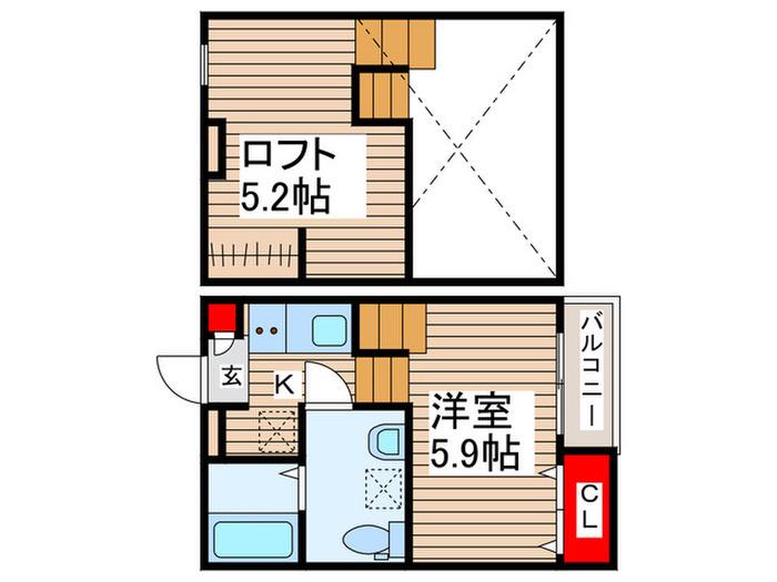 エトワール幕張(1K/2階)の間取り写真