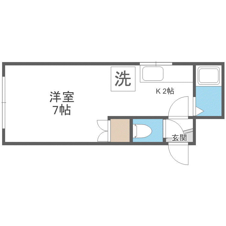 JPコート元町西(1K/3階)の間取り写真