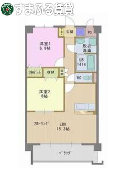 ボン・ナテュール(2LDK/1階)の間取り写真