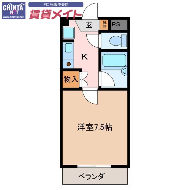 ロイヤルリング(1K/6階)の間取り写真