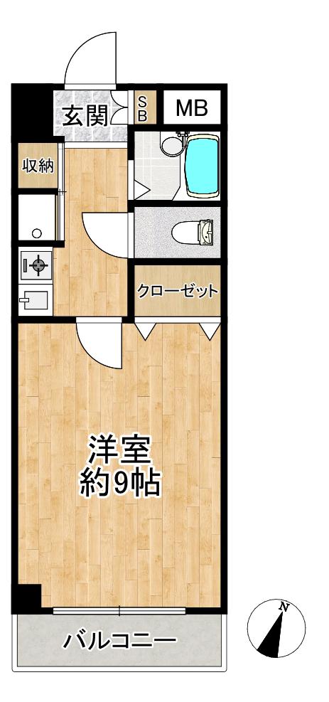 サンハイツ(1K/1階)の間取り写真