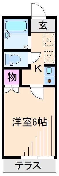 トーヤI(1K/1階)の間取り写真