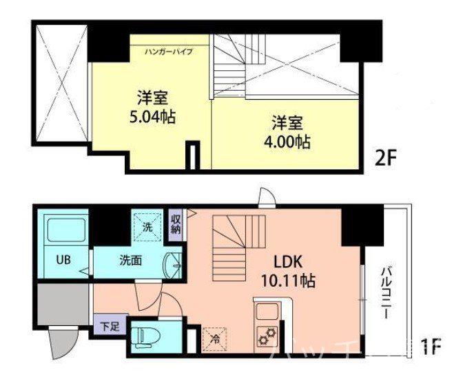 MODERN PALAZZO天神東グランM(1LDK/4階)の間取り写真