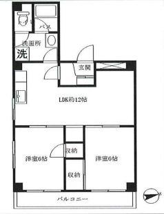 赤門前扇屋ビル(2LDK/10階)の間取り写真
