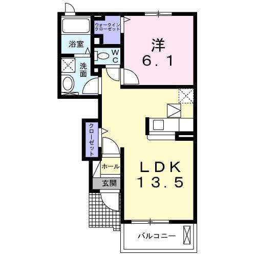 スカイツリ-I B(1LDK/1階)の間取り写真