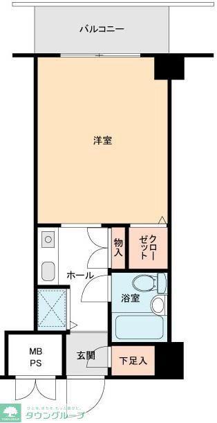 リンクスビル(1K/4階)の間取り写真
