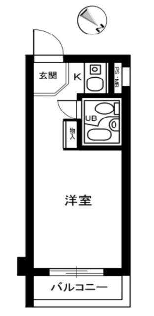 新子安ダイヤモンドマンション(ワンルーム/3階)の間取り写真