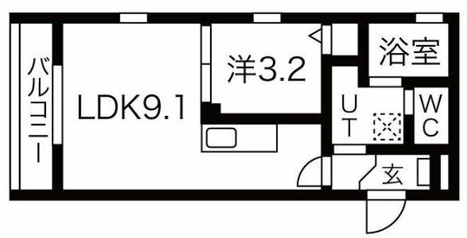 DELA庄内(1LDK/2階)の間取り写真