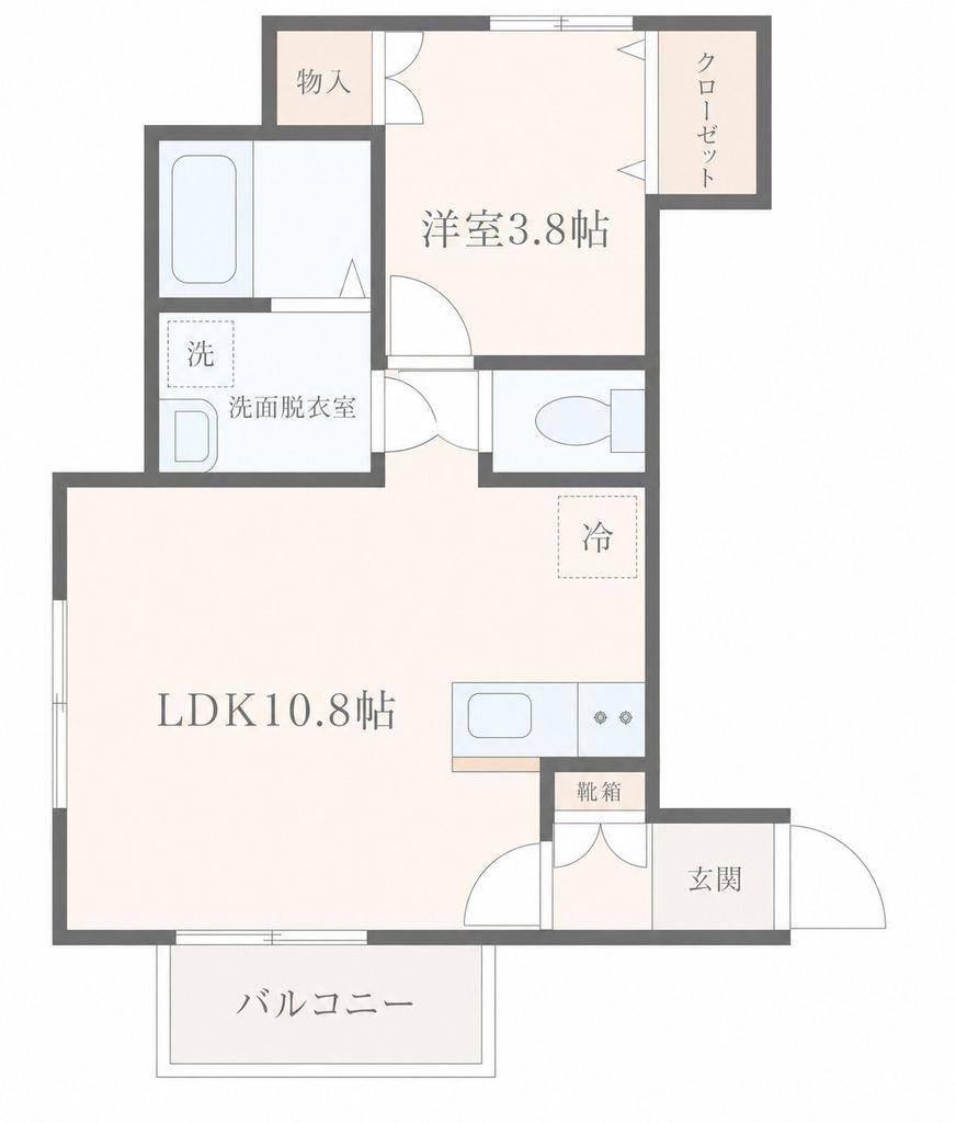 リヴェール上杉A(1LDK/1階)の間取り写真