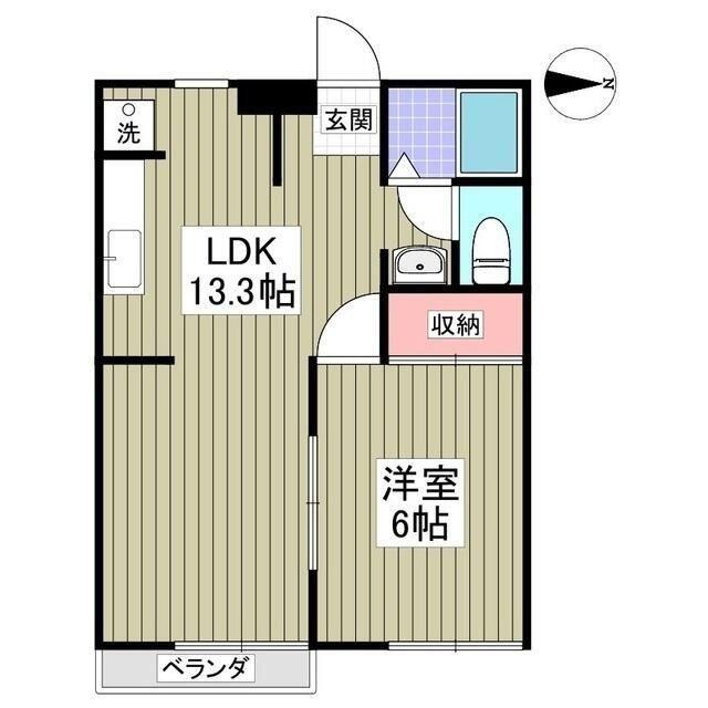 エリナハイムNO.2(1LDK/2階)の間取り写真