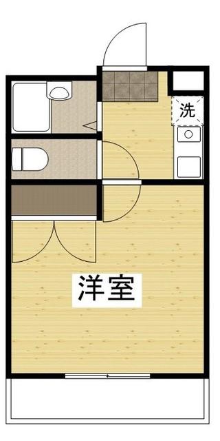 シンフォニー(1K/2階)の間取り写真