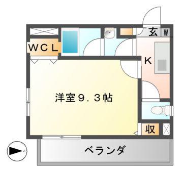 レーベスト志賀本通(1K/3階)の間取り写真