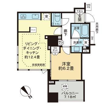 シティタワー池袋ウエストゲート(1LDK/9階)の間取り写真