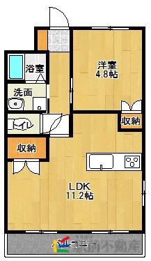 ナチュールM I(1LDK/2階)の間取り写真