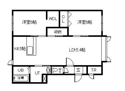 ルミュゼ末広(2LDK/1階)の間取り写真