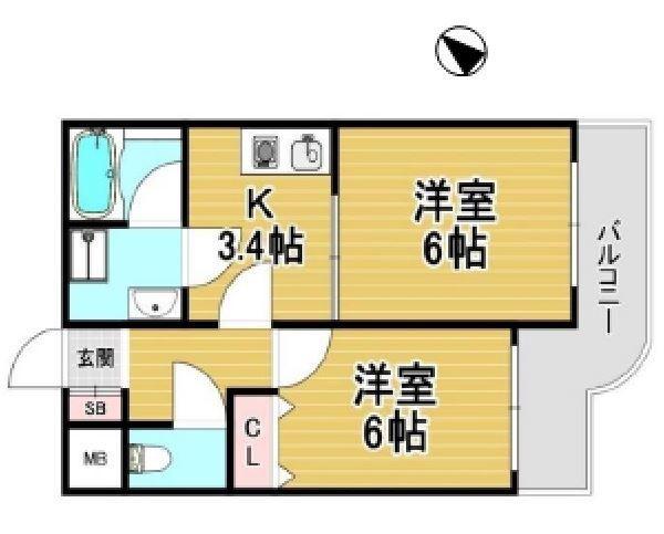 ファゼンダ78(2K/3階)の間取り写真
