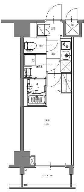 エスレジデンス横濱吉野町(1K/2階)の間取り写真