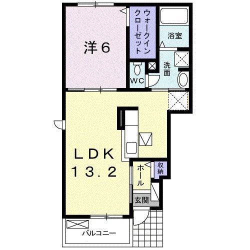 フォレストハウス 天神(1LDK/1階)の間取り写真