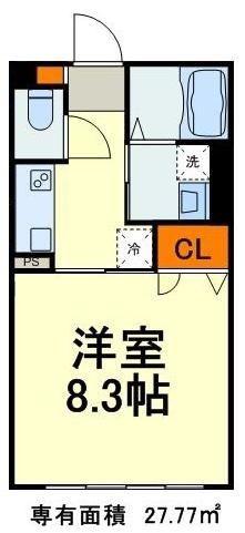 エスペランサ弐番館(1K/1階)の間取り写真