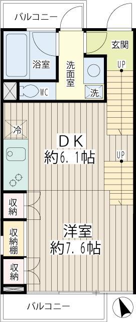 FLEG自由が丘EL(1DK/2階)の間取り写真