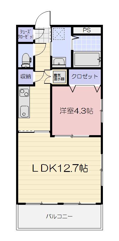 エルフィン(1LDK/1階)の間取り写真