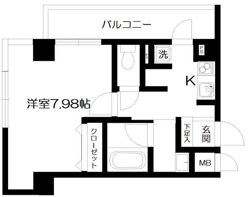 プルミエール(1K/2階)の間取り写真