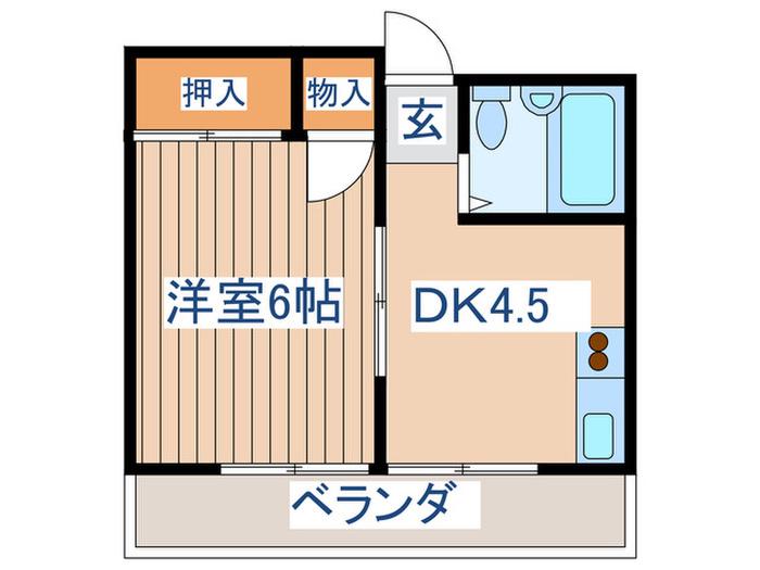 第5銅谷ビル(1DK/7階)の間取り写真