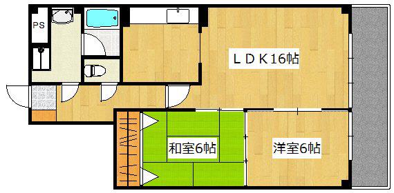 トーカンマンション国分(2LDK/11階)の間取り写真