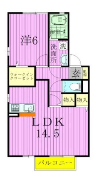 セブンオークスA(1LDK/2階)の間取り写真