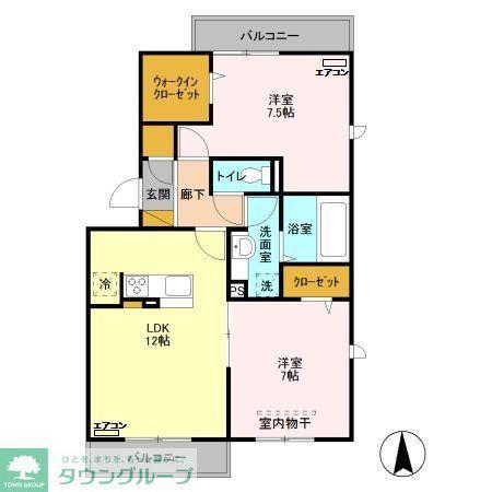 エミネンス(2LDK/2階)の間取り写真