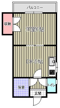 アールエーハイツ II(1DK/3階)の間取り写真