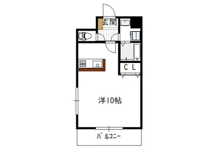 サンライズプラム(ワンルーム/1階)の間取り写真