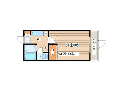 フラッツ青山(1K/1階)の間取り写真