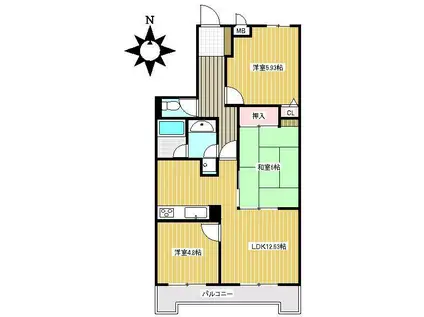 アルファ尾張旭1102(3LDK/11階)の間取り写真